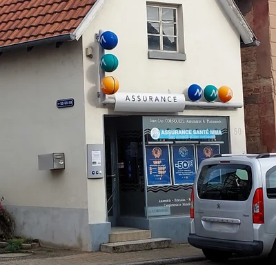 Agence MMA rue du général Duport à Brumath (Bas-Rhin), photographiée le 1er novembre 2023.
