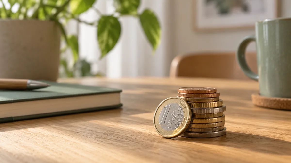 Pièces de monnaie pour illustrer l’épargne — illustration générée par IA