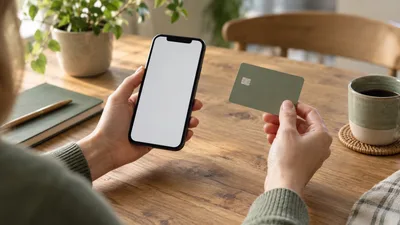 Carte bancaire et téléphone pour un paiement — illustration générée par IA